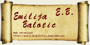 Emilija Balotić vizit kartica